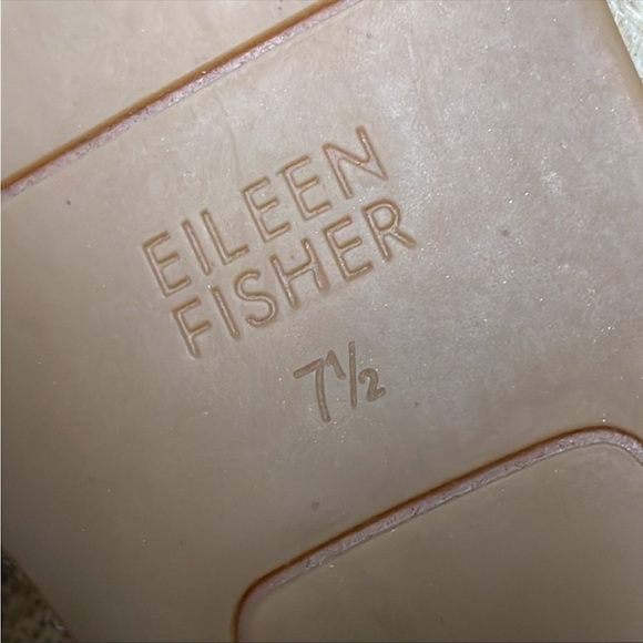 Eileen Fisher Kai Tumbled Leather Espadrille COGNAC Size 7 1/2 Sold Out - Picture 8 of 16